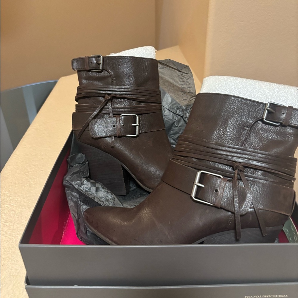 Vince Camuto Chocolate Ankle Booties - Picture 3 of 6